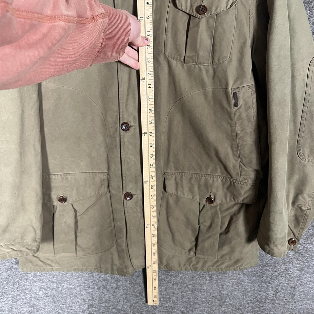 Nautica Jacket Mens Large Green Canvas Quilted Barn Corduroy Chore Field Coat - Picture 9 of 13